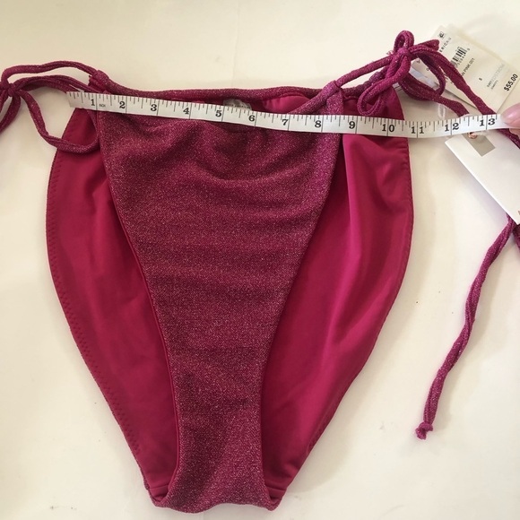 GOOD AMERICAN Woman’s
Sparkle Tiny Ties metallic bikini Bottom Size 5/2X - Picture 7 of 13